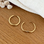 Pendientes Aros “Filo” Acero Dorado