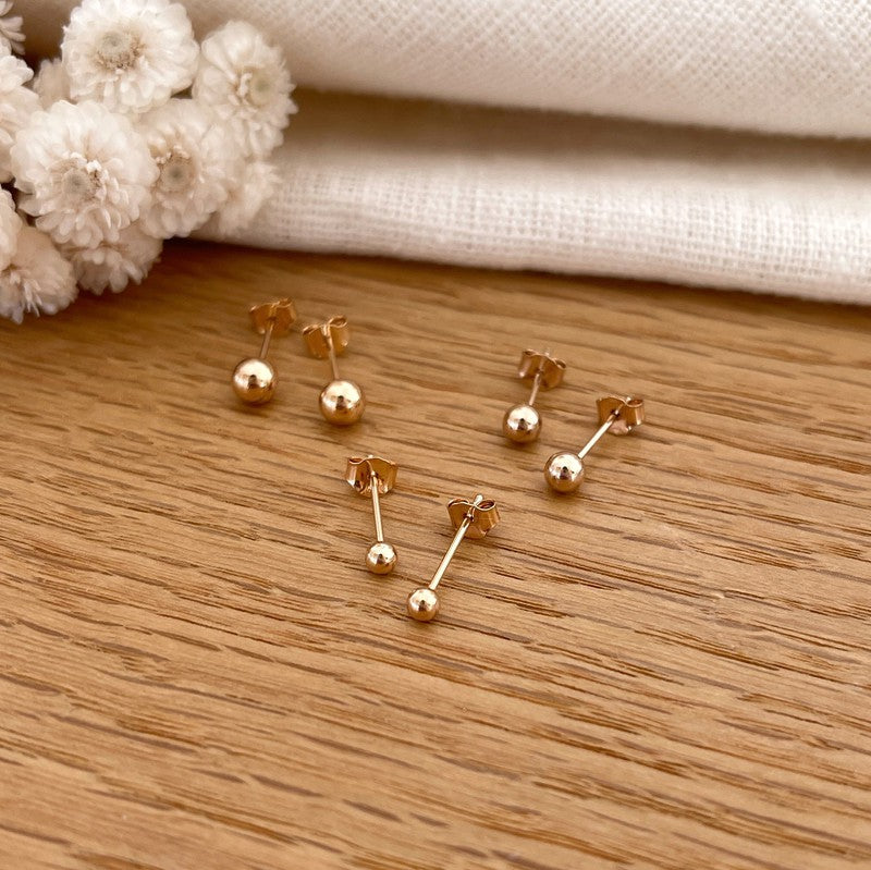 Pendientes “Bille” bañados en oro-Instants-plaisirs-pendientes-Lote de 3 pares-Instants Plaisirs | Joyería
