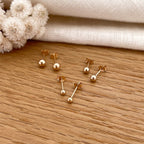 Pendientes “Bille” bañados en oro-Instants-plaisirs-pendientes-Lote de 3 pares-Instants Plaisirs | Joyería