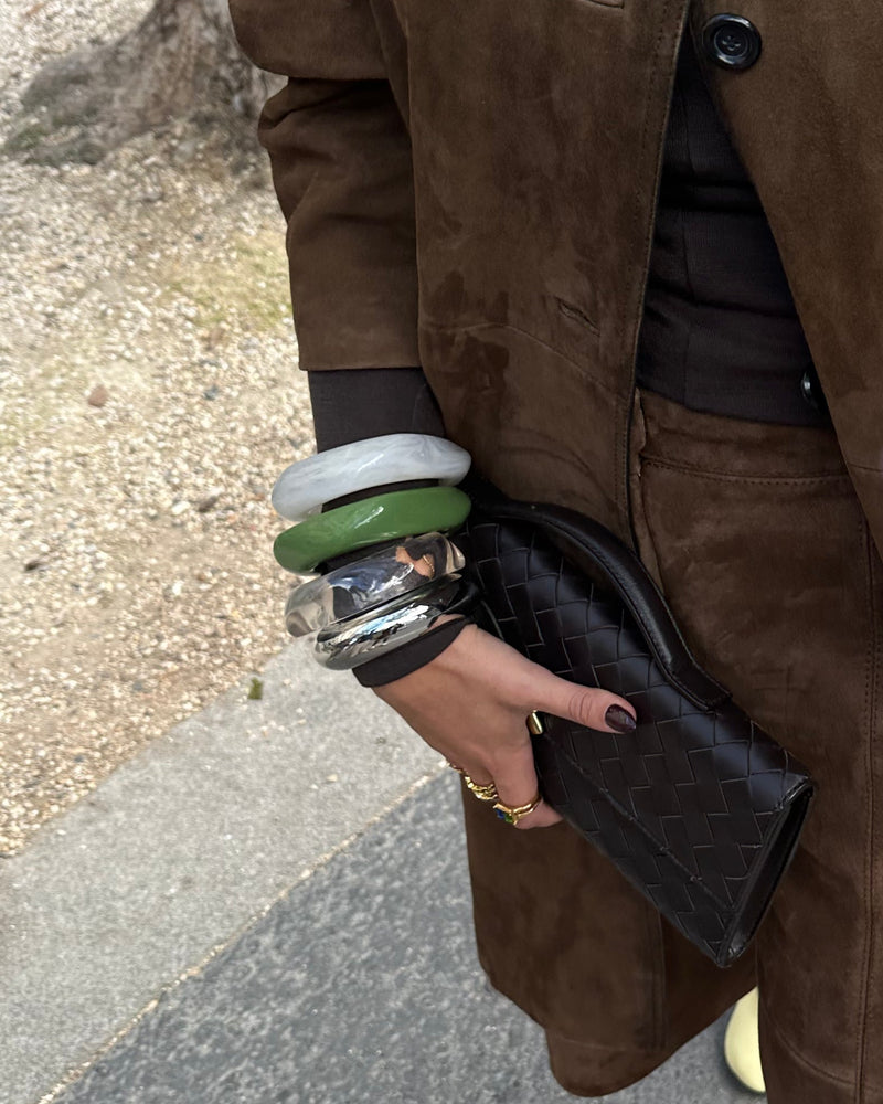 Bracelet Bangle Vert Asymétrique