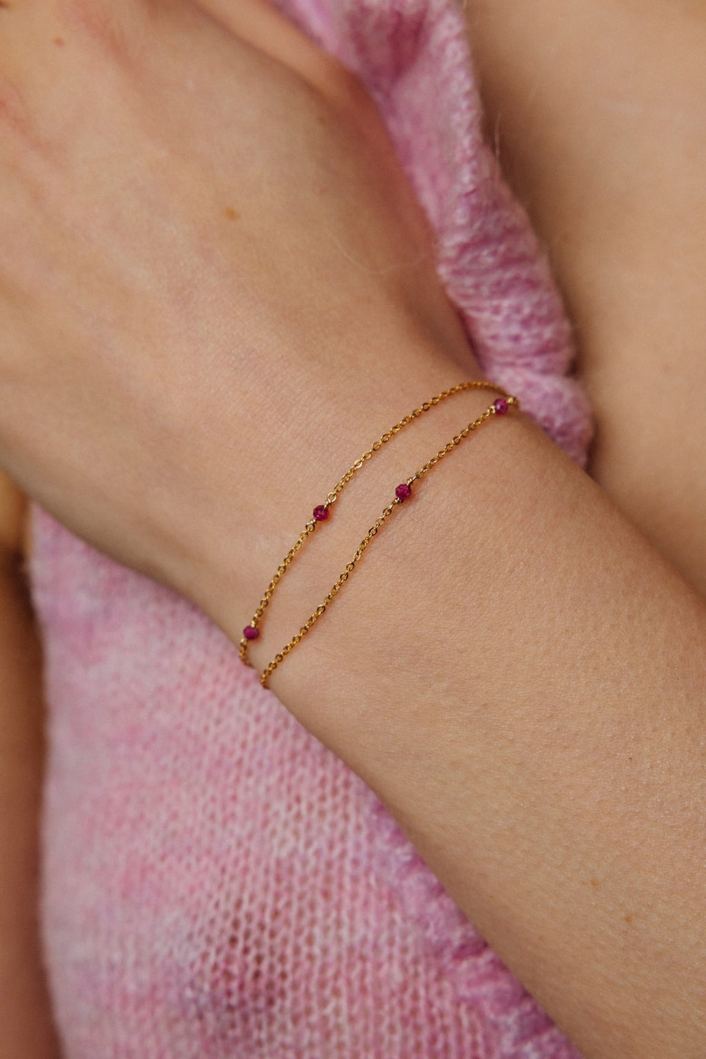 Kette-Armband Satellite - Rubin