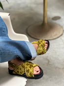 Sandalias Cruzadas Bloom Verde Lima - Lachoix