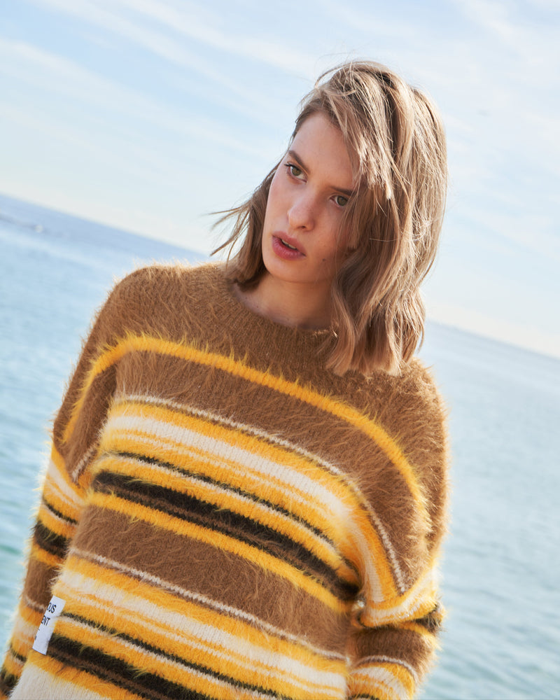 Mailles À Rayures Camel