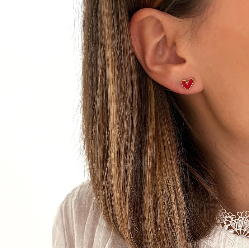 Pendientes “Louka” de acero rojo-Instants-Plaisirs-Pendientes Instants Plaisirs | Joyas