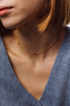 Collar-Pulsera Doble Satellite - Zafiro