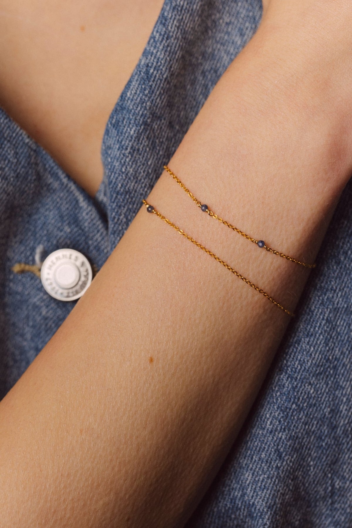 Collar-Pulsera Doble Satellite - Zafiro