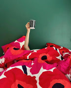 Housse De Couette Unikko - Blanc & Rouge