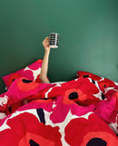 Funda Nórdica Unikko - Blanco y Rojo