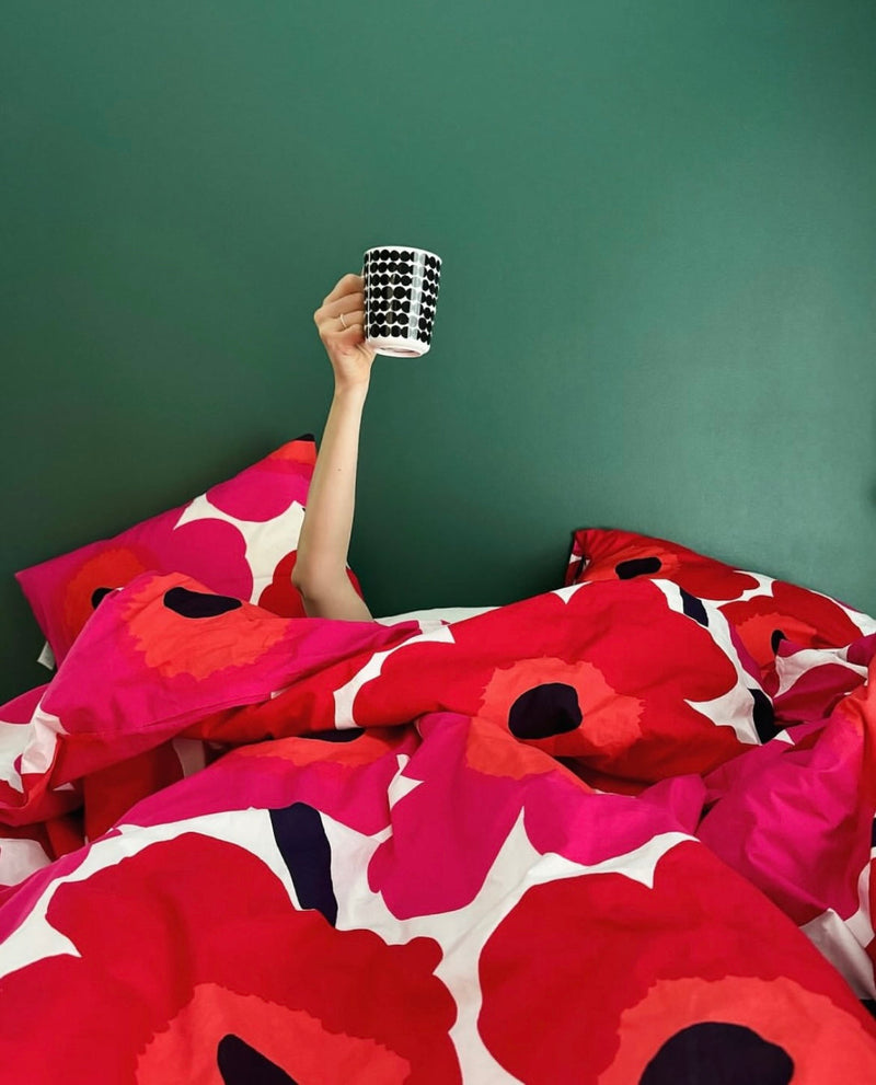 Funda Nórdica Unikko - Blanco y Rojo