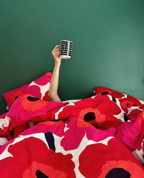 Housse De Couette Unikko - Blanc & Rouge