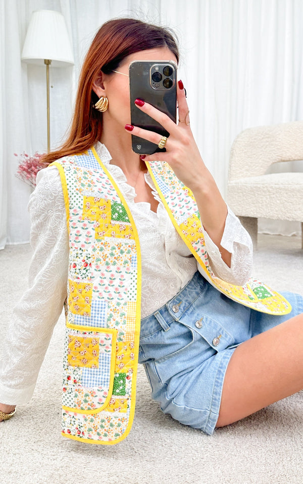 Chaleco Patchwork Amarillo Pelagie