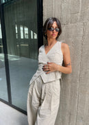 Top Chloe Double Breasted Linen Vest