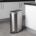 Poubelle cuisine étroite à pédale en acier 40L FULLER en inox brossé design