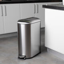 Poubelle cuisine étroite à pédale en acier 40L FULLER en inox brossé design