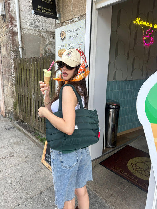 Sac Puffer Rectangulaire Vert Foncé