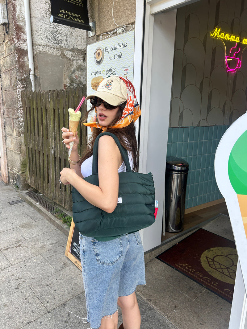 Sac Puffer Rectangulaire Vert Foncé