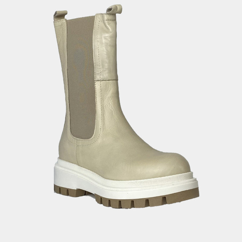 Chelsea Boots Clio Tuil Impair - Cuir Blanc Cassé