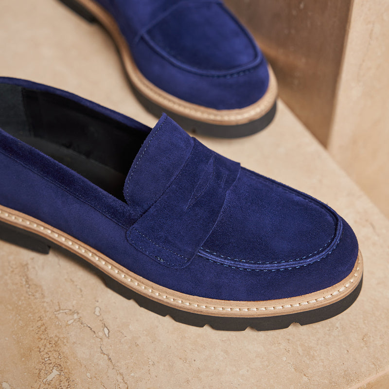 Mocassins La Femme Impatiente Daim Bleu