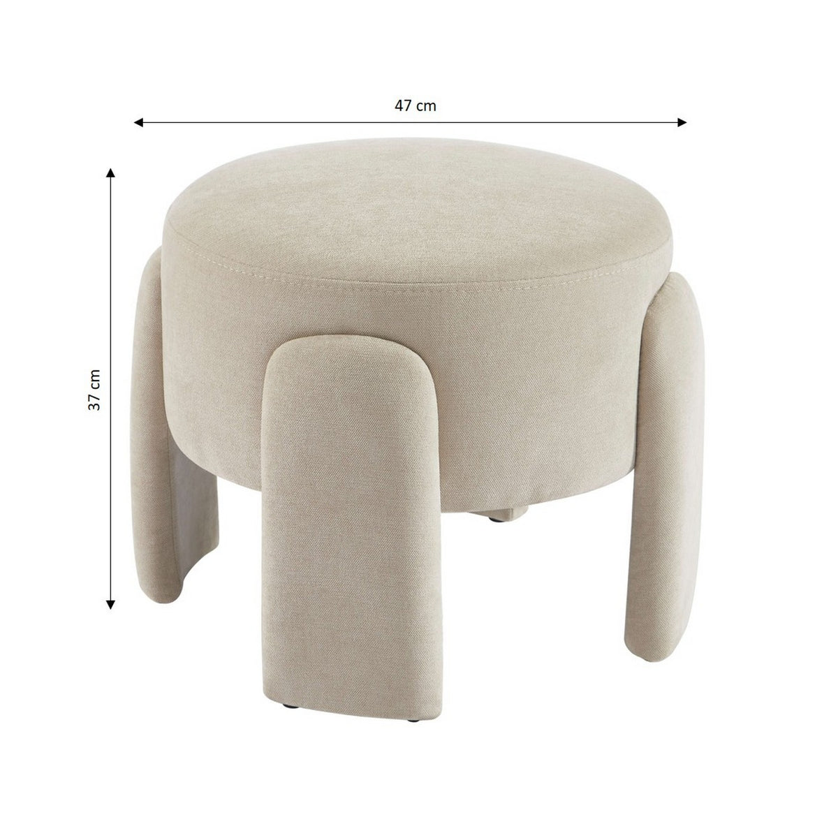 Ina - Pouf - Tessuto - Beige
