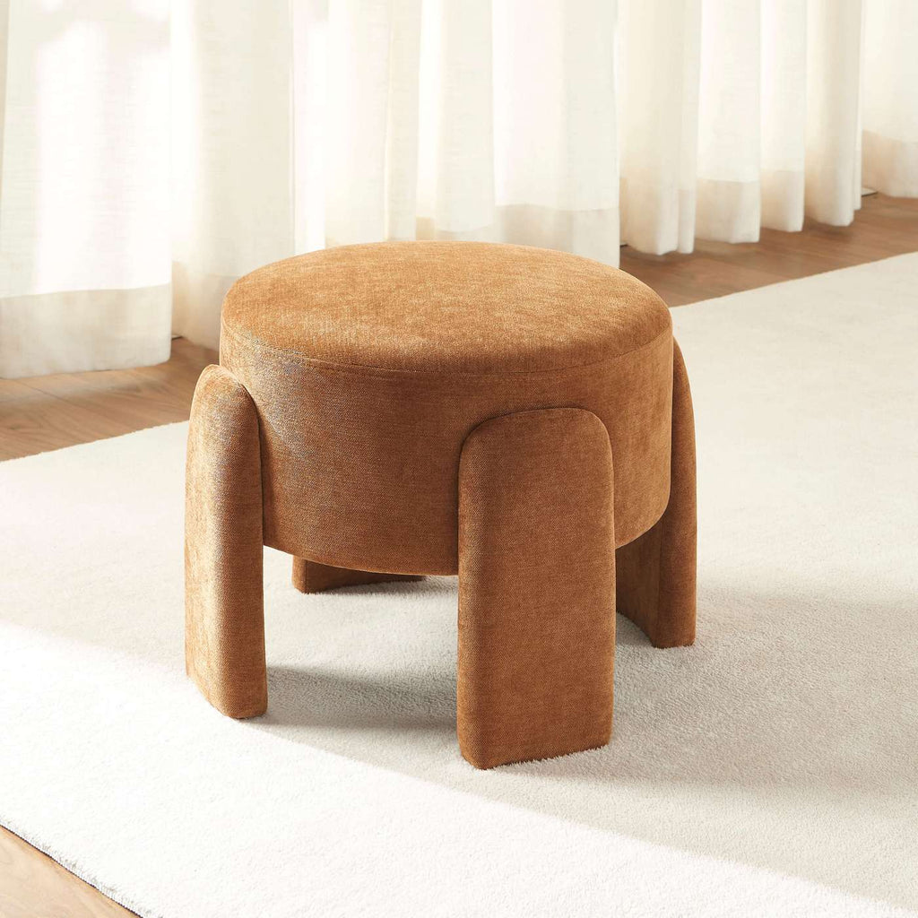 Ina - Pouf - Tessuto - Marrone