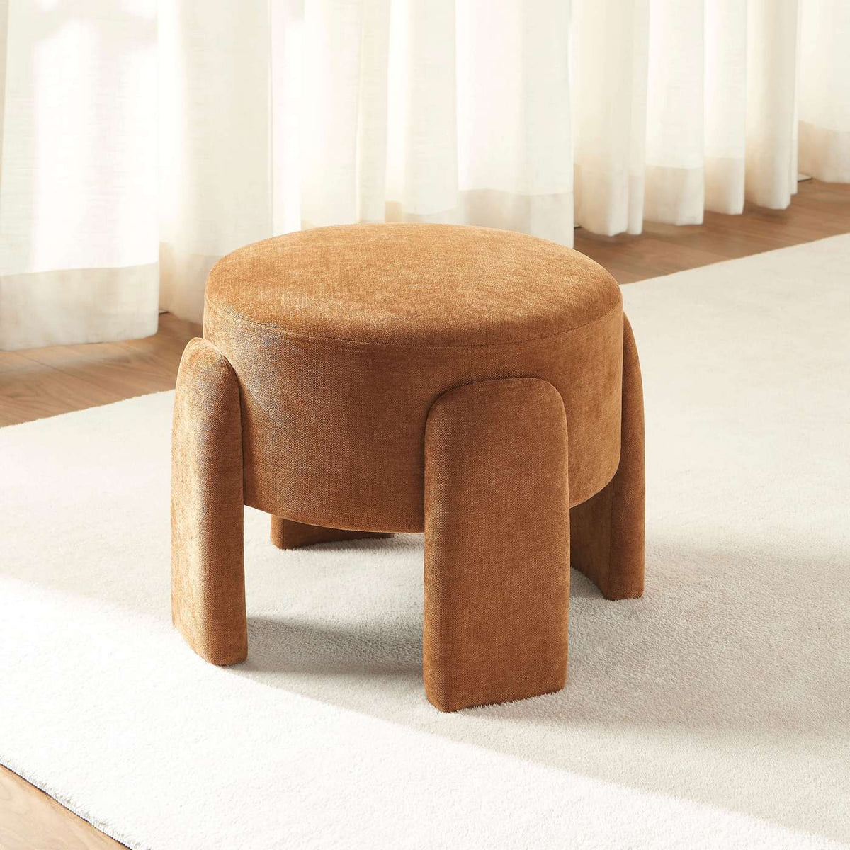 Ina - Pouf - Tessuto - Marrone