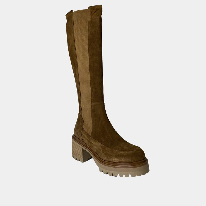 Bottes Ann Tuil Inconnu - Velours Camel Cuoio