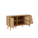 Large Buffet - Ines - Oak Effect and Rattan Cane