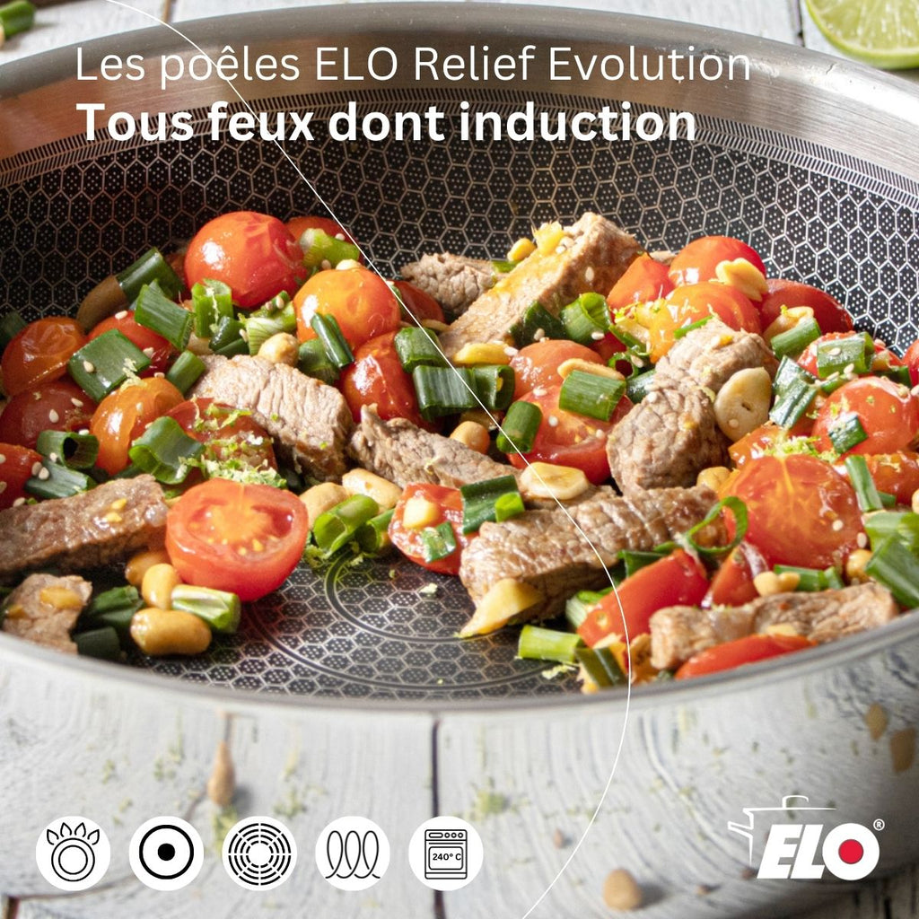 Padella Saltapasta In Acciaio Inox 18/10 Elo Relief Evolution - Inox