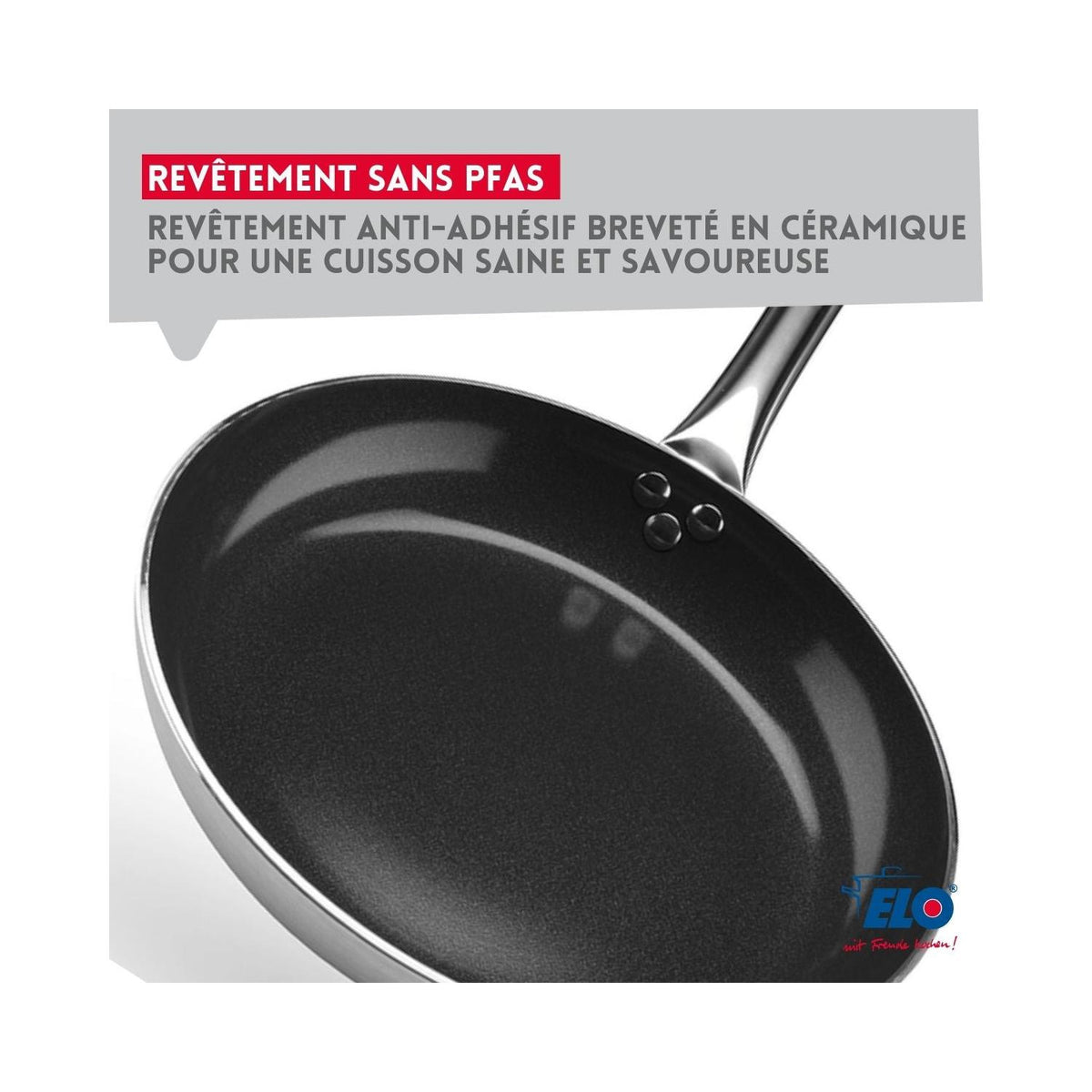 Padella In Ceramica Senza Pfas Bistro Line Elo - Grigio/Nero
