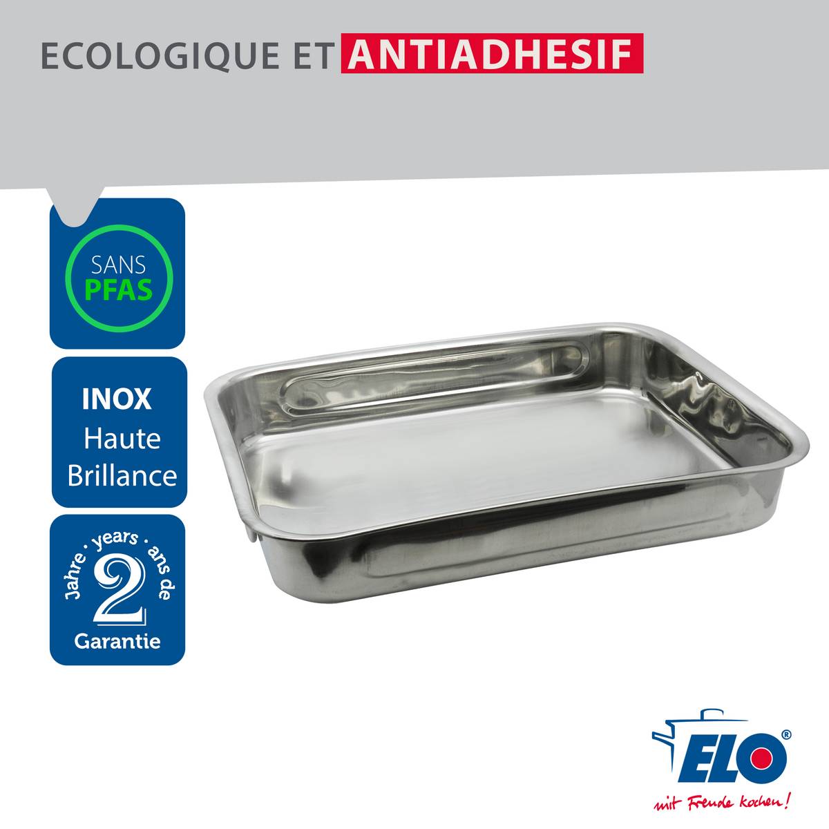 Fuente De Horno De Acero Inoxidable Rectangular Exterior Elo Edition Red - Gris