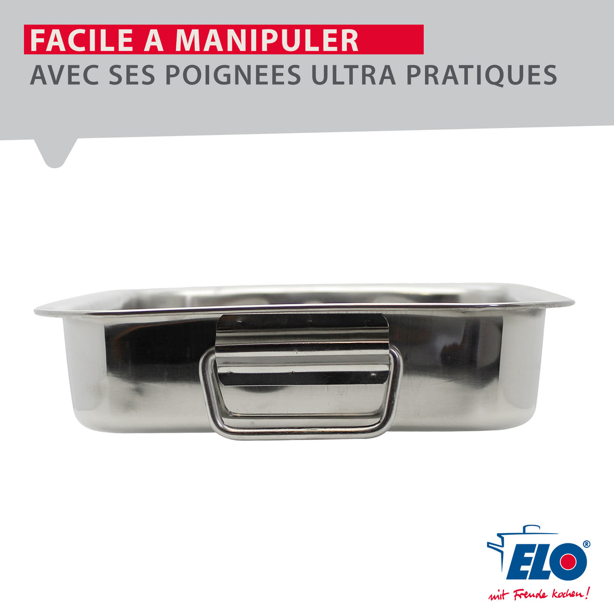 Fuente De Horno De Acero Inoxidable Rectangular Exterior Elo Edition Red - Gris