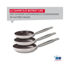 Set De 2 Poêles Céramique Sans Pfas Et 2 Couvercles Bistro Line Elo - Gris/Noir/Transparent