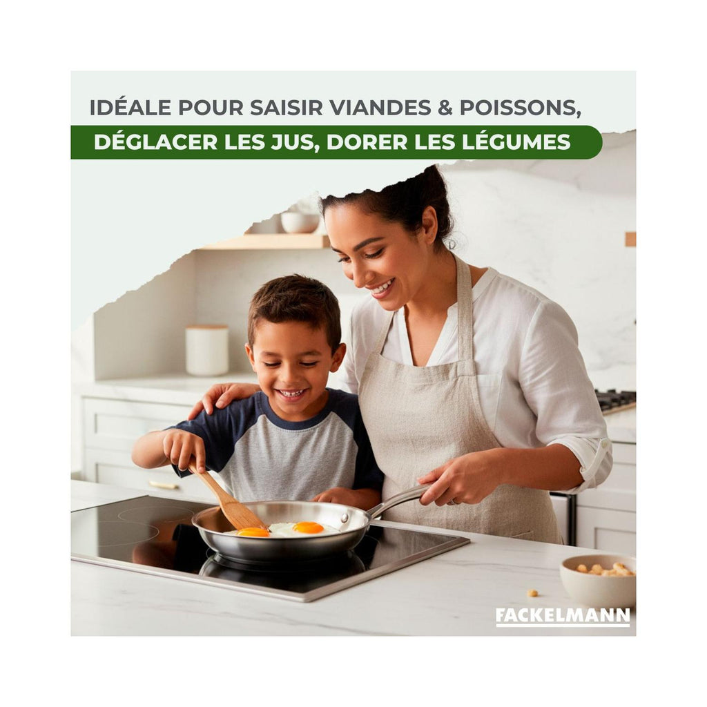 Padella In Acciaio Inox 18/10 Triply Fackelmann Vita3 - Inox