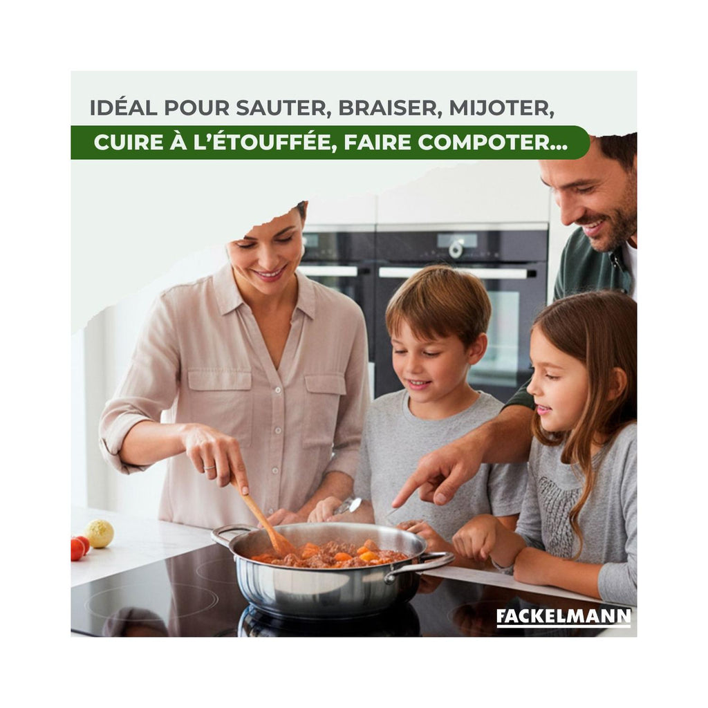 Tegame In Acciaio Inox 18/10 Triplo Strato Fackelmann Vita3 - Inox