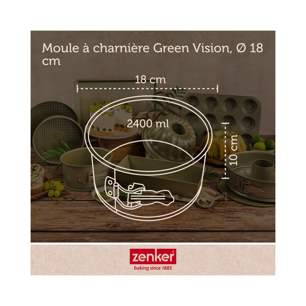 Molde Para Panettone Desmontable Zenker Green Vision - Verde