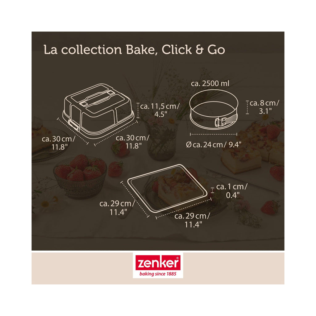 Round Springform Tin With Transport Lid Zenker Bake Click And Go - Black