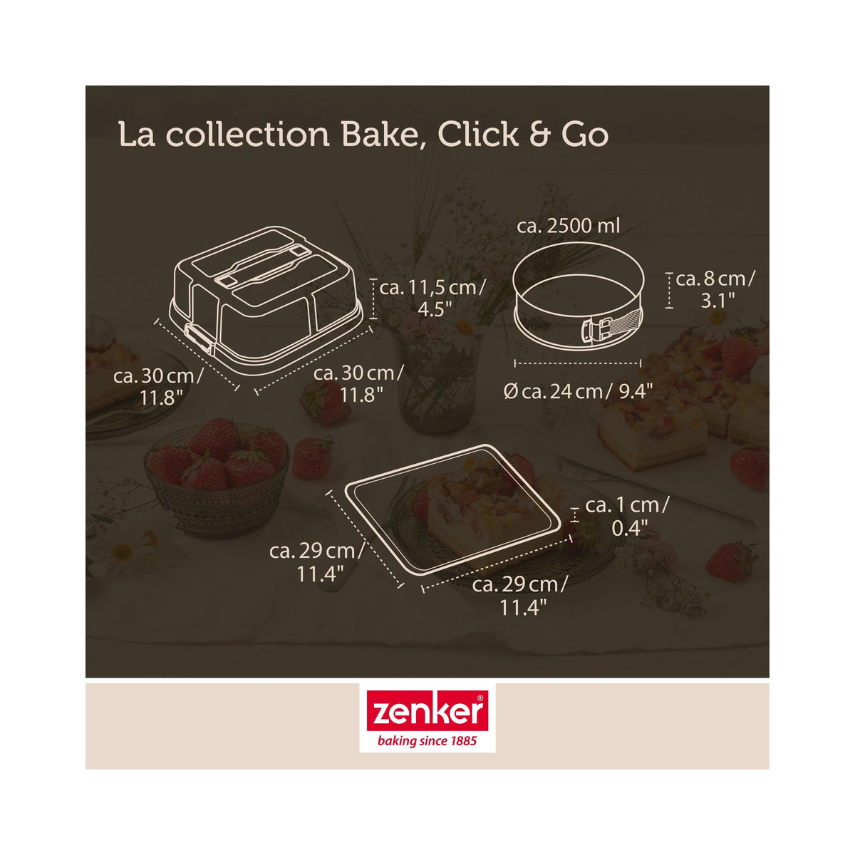 Round Springform Tin With Transport Lid Zenker Bake Click And Go - Black