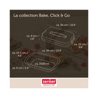 Rectangular Cake Tin with Transport Lid Zenker Bake Click And Go - Black