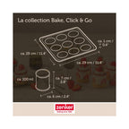 9-Cup Individual Cake Tin With Lid Zenker Bake Click And Go - Black