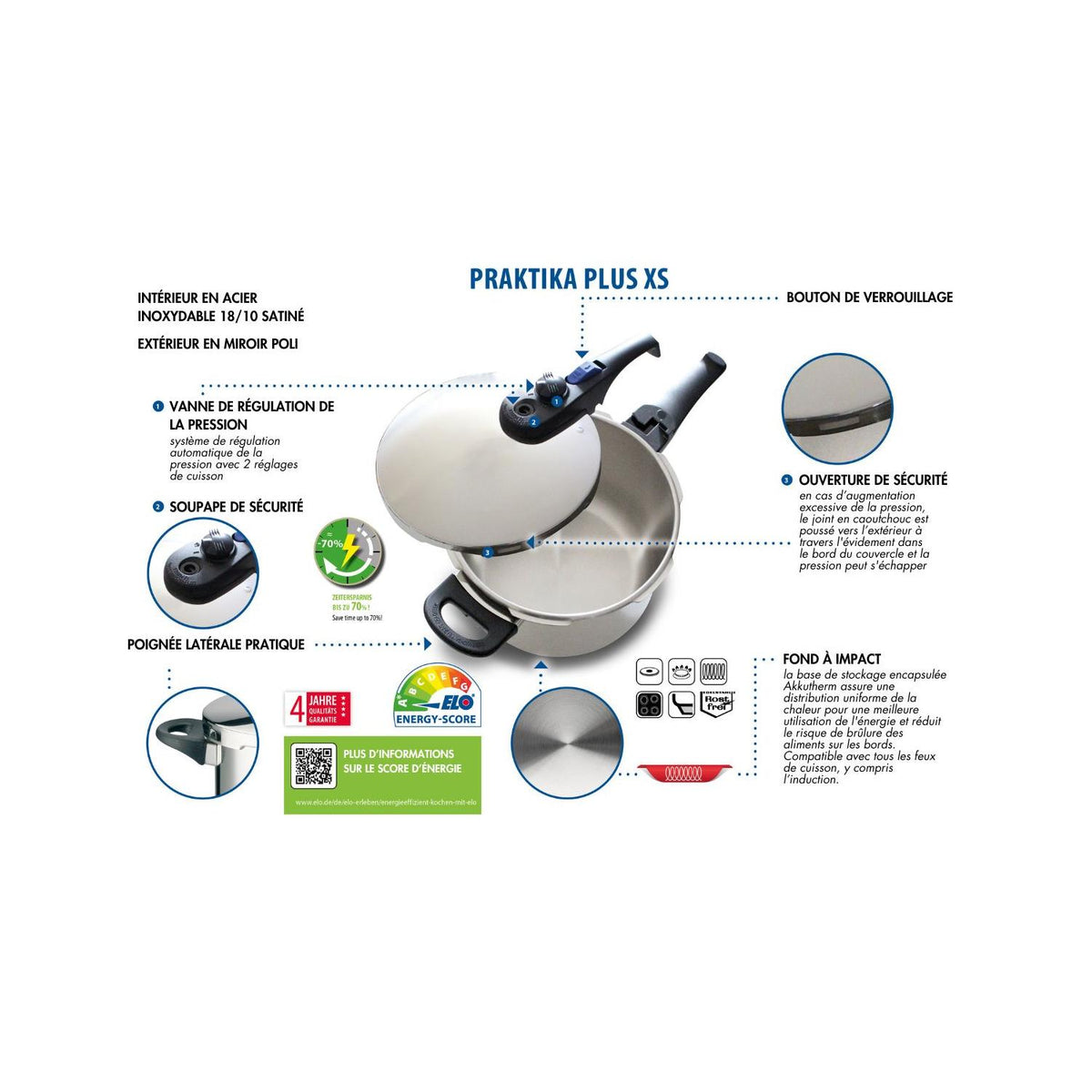 Autocuiseur Elo Praktika - Noir/Inox