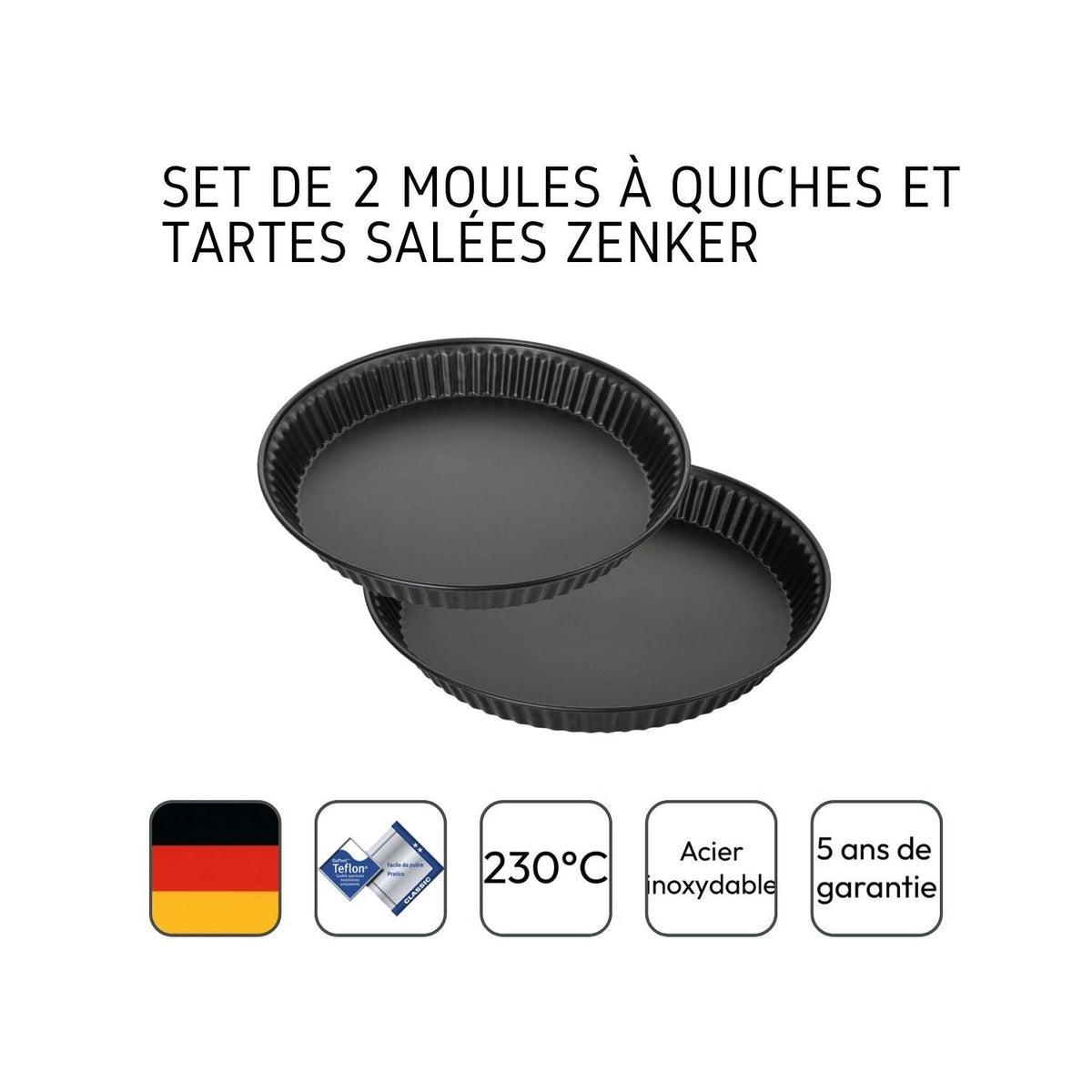 Set De 2 Moules À Tartes Ou Quiches Zenker Spécial Countries - Noir