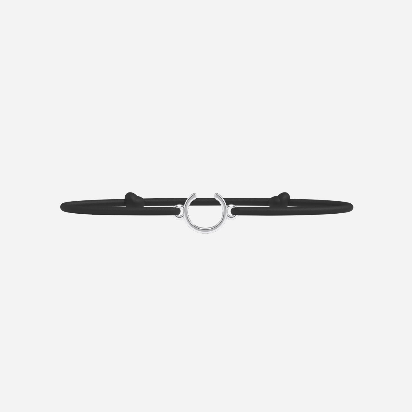 Bracelet C - Plaqué Argent - Noir