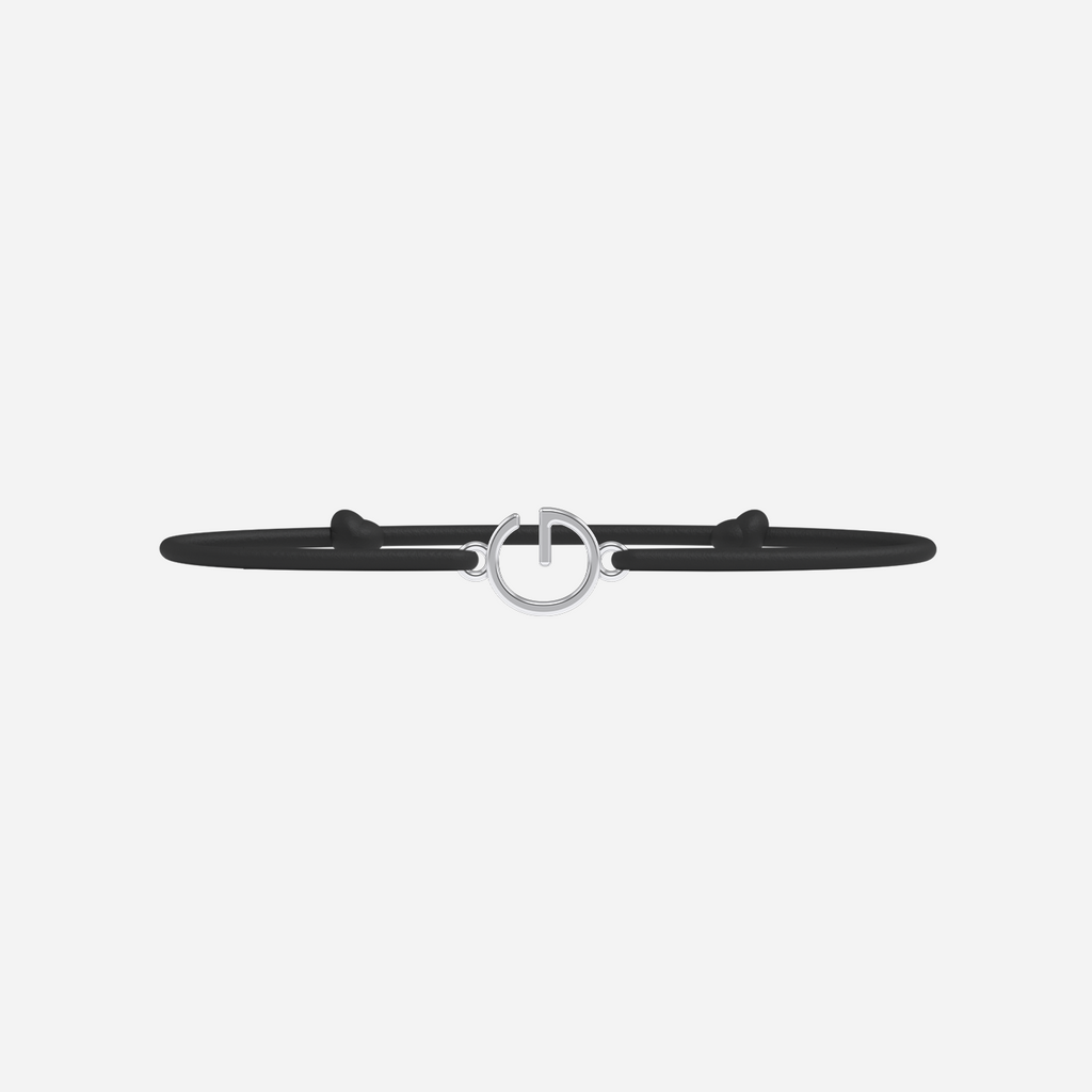 Pulsera G - Chapada en plata - Negro