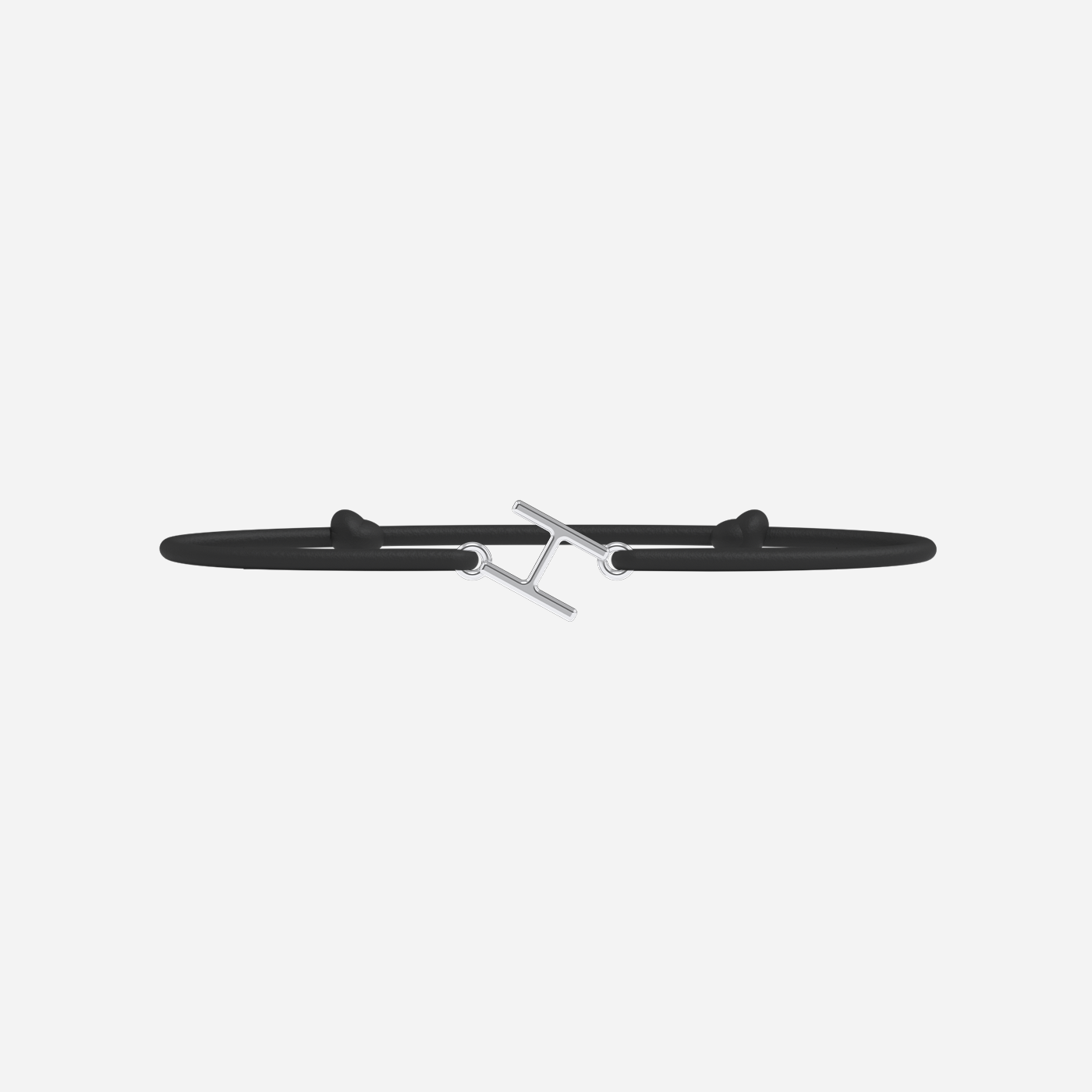 Pulsera H - Bañada en plata - Negro