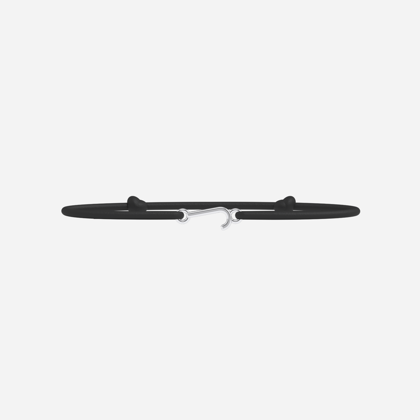 Pulsera J - Chapada en plata - Negro