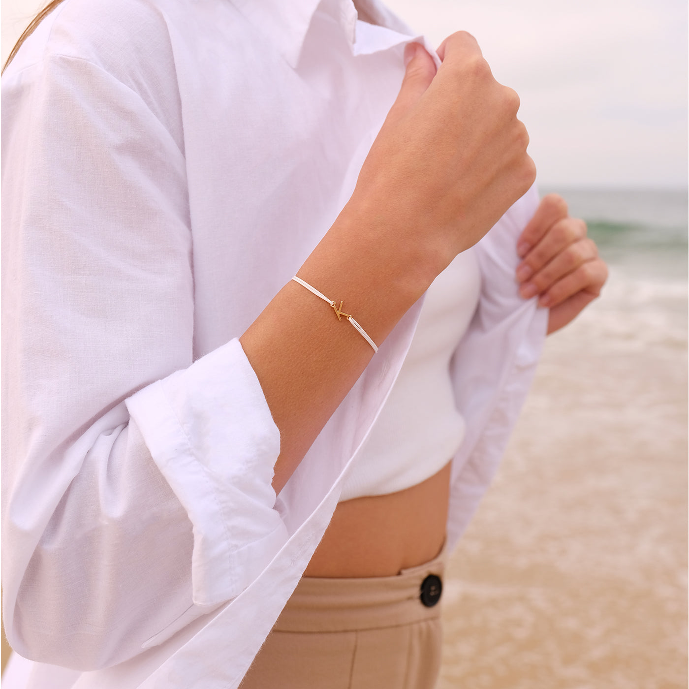 Pulsera K - Bañada en plata - Negro
