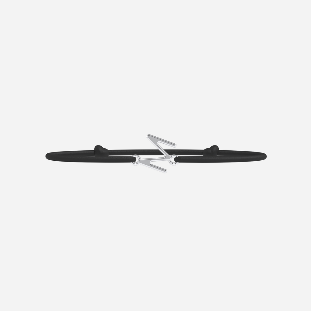 Bracelet M - Plaqué Argent - Noir