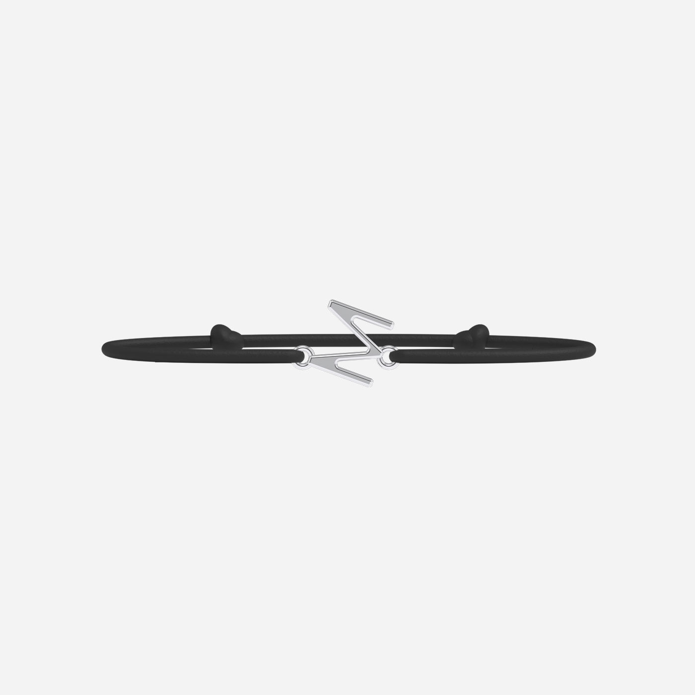 Bracelet M - Plaqué Argent - Noir