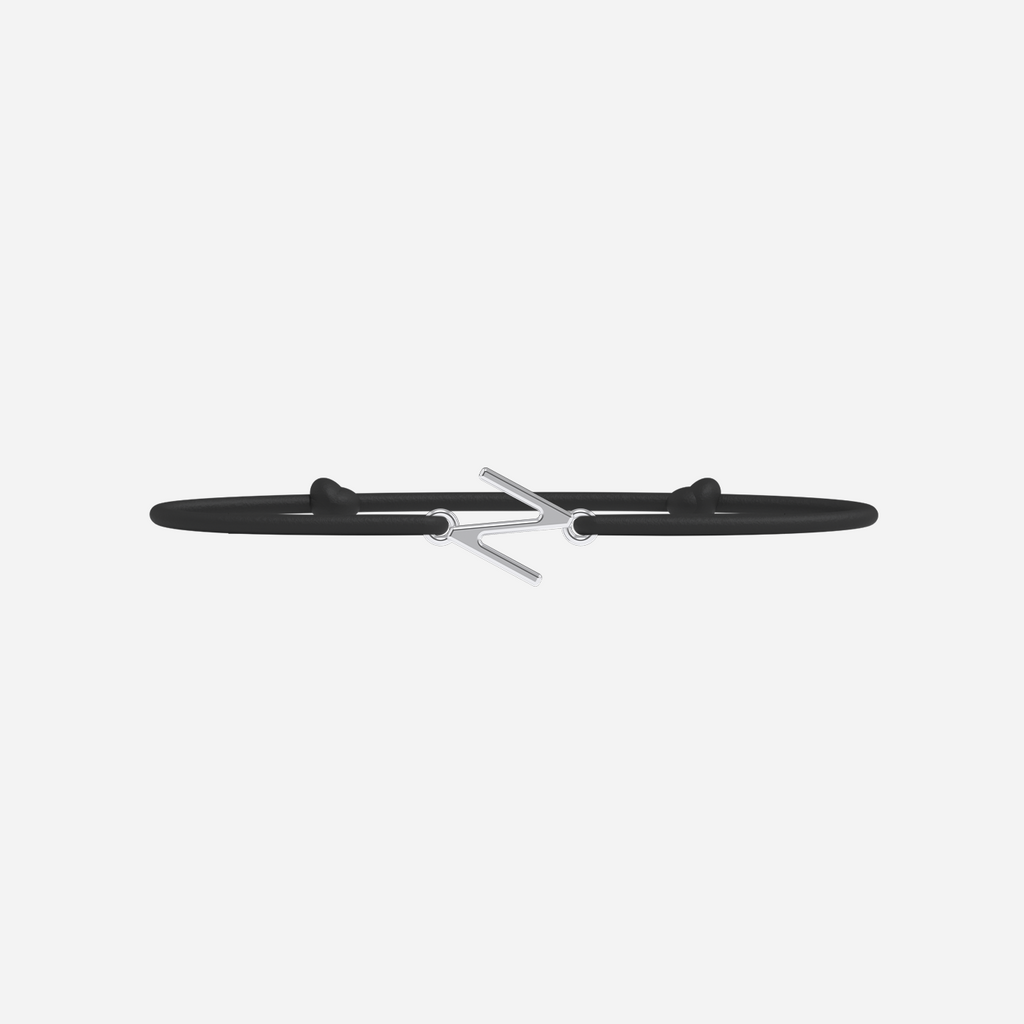 Pulsera N - Chapada en plata - Negro