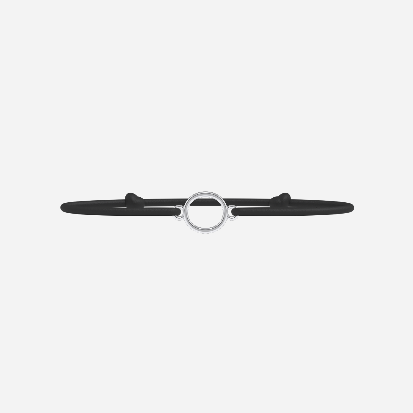 Pulsera O - Bañada en Plata - Negro